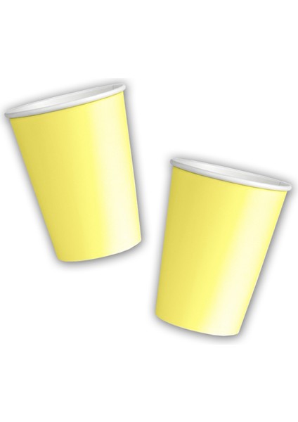 Makaron Karton Bardak, 8 Adet - Sarı