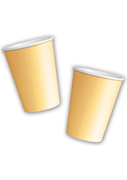 Makaron Karton Bardak, 8 Adet - Turuncu