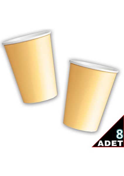 Makaron Karton Bardak, 8 Adet - Turuncu fiyatları