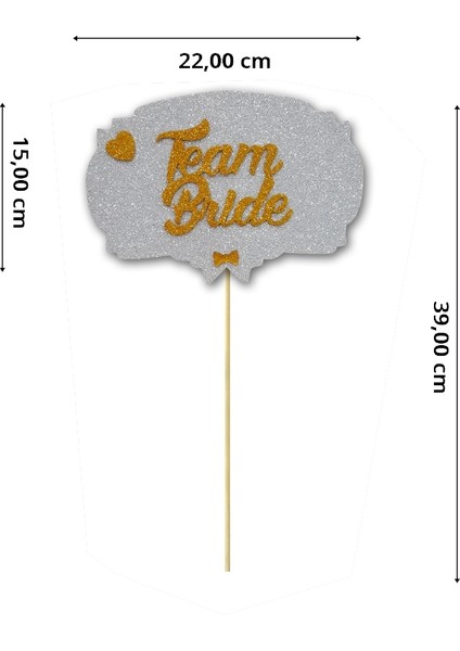 Team Bride Konuşma Balonu Çubuğu - Gümüş & Altın
