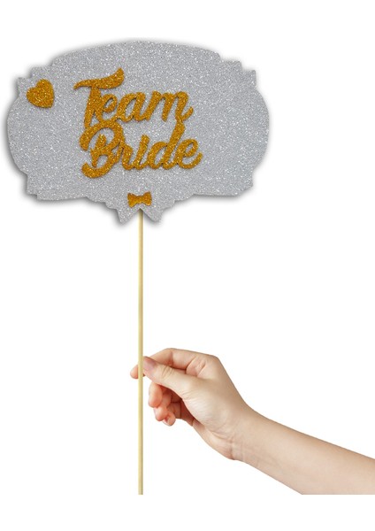 Team Bride Konuşma Balonu Çubuğu - Gümüş & Altın