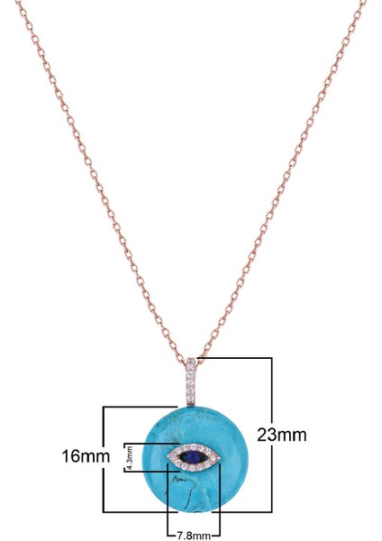 Zirkon Taşlı Pırlanta Montür Rose Altın Kaplama Göz Gümüş Kolye fiyatları