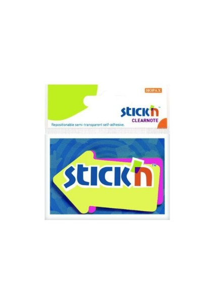 Stıckn Ok Şekilli Neon 2renk 60 Yaprak Yapışkanlı Not Kağıdı 76 x 50 mm