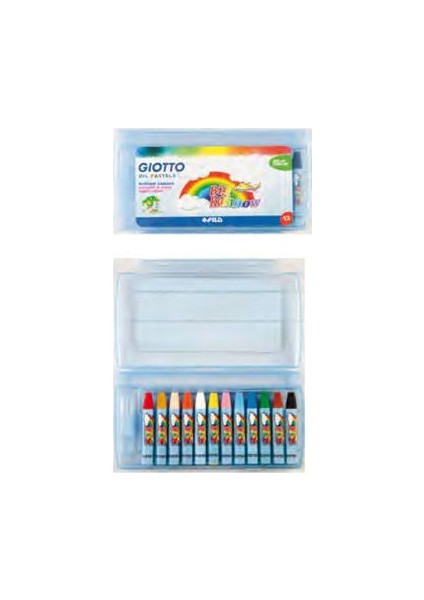 Big Rainbow Yağlı Pastel Boya 12 Renk Plastik Kutu