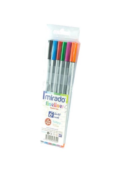 Fineliner Kalem 6 Renk 0,4 mm