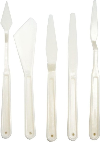 3 lü Yardımcı Set, Plastik Spatula, Pon Pon Fırça ve Palet