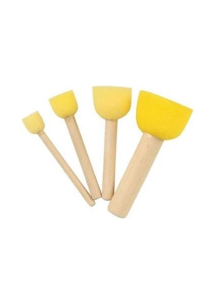 3 lü Yardımcı Set, Plastik Spatula, Pon Pon Fırça ve Palet