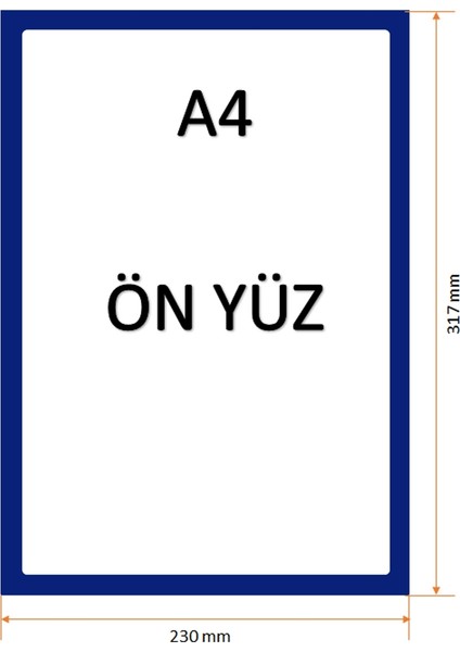 A4 Tam Kapalı Mıknatıslı Çerçeve Koyu Mavi