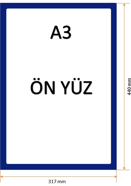A3 Mıknatıslı Tam Kapalı Çerçeve Koyu Mavi