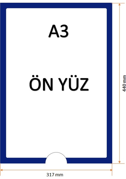 A3 Mıknatıslı Kısa Açık Çerçeve Koyu Mavi