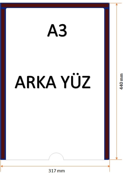 A3 Mıknatıslı Kısa Açık Çerçeve Koyu Mavi