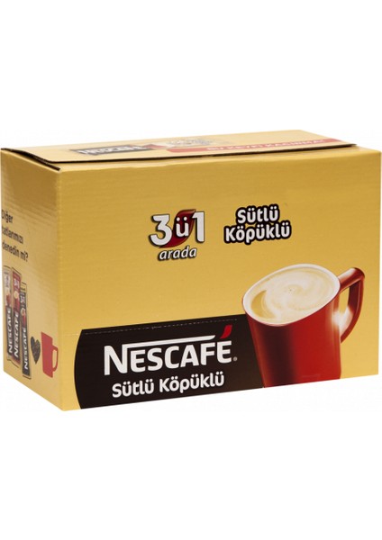 Nescafe 3'ü 1 Arada Sütlü Köpüklü Kahve 2 x 72'li Paket 17,4 gr