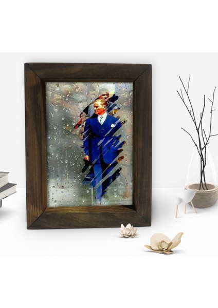 Gift Atatürk Tasarımlı Dekoratif Doğal Masif Ahşap Çerçeve -2 fiyatları