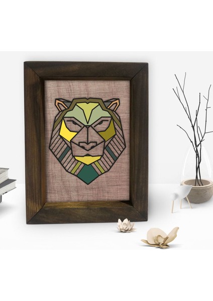 Gift Aslan Tasarımlı Dekoratif Doğal Masif Ahşap Çerçeve -1 fiyatları
