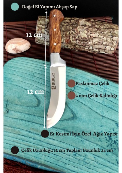 6 Parça Satır Zırh Bıçak Seti Et Bıçağı Kemik Kırıcı Satır Ekmek Bıçağı