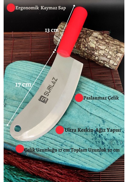 3 Parça Bıçak Seti Satır Zırh Et Bıçağı Sürmene