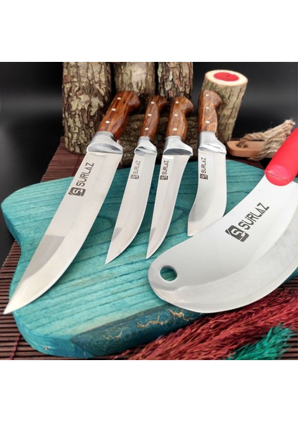 5 Parça Sürmene Bıçak Seti Et Bıçağı Mutfak Bıçağı Salata Bıçağı