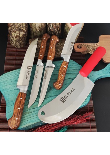 5 Parça Sürmene Bıçak Seti Et Bıçağı Mutfak Bıçağı Salata Bıçağı