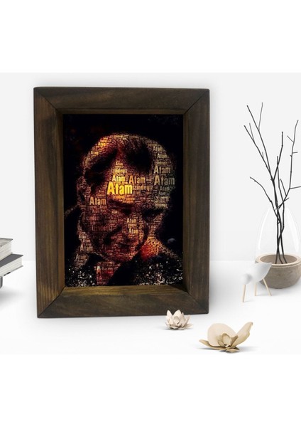 Gift Atatürk Tasarımlı Dekoratif Doğal Masif Ahşap Çerçeve 15X20CM-8 fiyatları