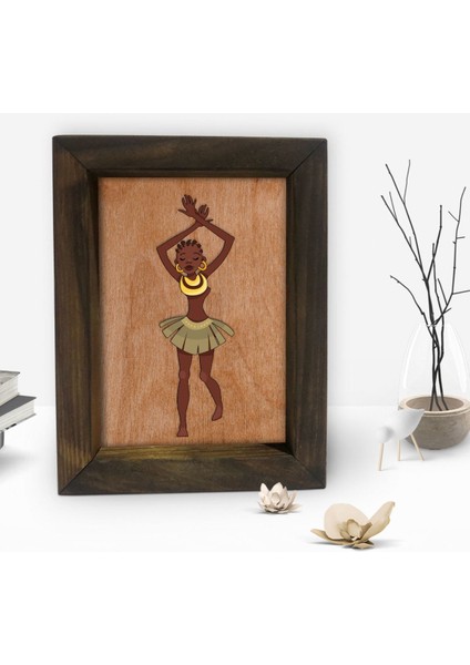 Gift African Woman Dekoratif Doğal Masif Ahşap Çerçeve 15X20CM-1 fiyatları