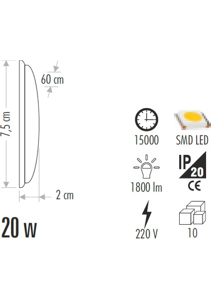 Ct-2474 18w Ledli Bant Armatür G.Işığı Cata