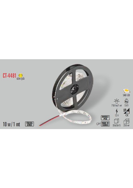 Ct-4481 10ç Iç Mekan G.Işığı Led Şerit(5 Mt) Cata