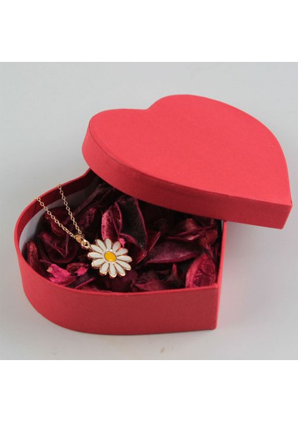 Sevgiliye Papatya Kolye Altın Kaplama Kalp Kutu Set fırsatları