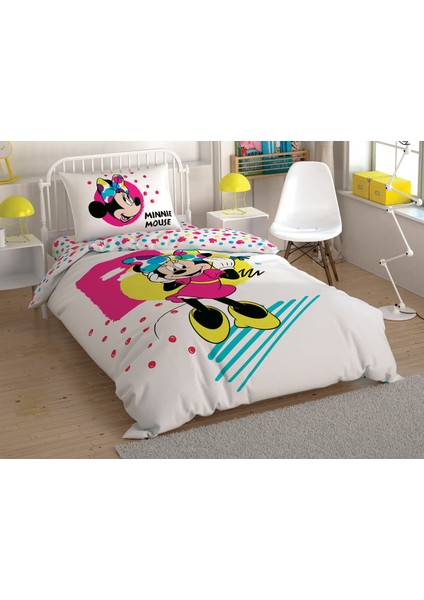 - Dısney Mınnıe Colour Mayhem Tek Kişilik Nevresim Takımı