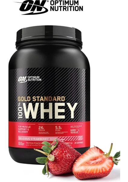 Optimum Nutrition Optimum Çilek Aromalı Gold Standard Whey Protein Tozu 908 gr