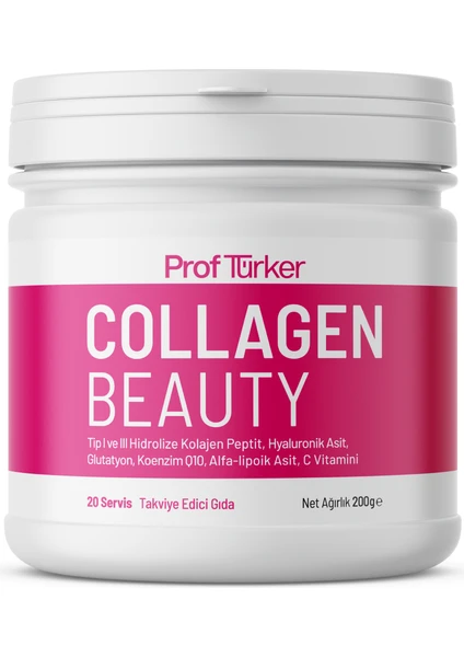 Proftürker Collagen Beauty 200 G - Hyaluronik Asit, Glutatyon, Alfa-Lipoik Asit, Koenzim Q10