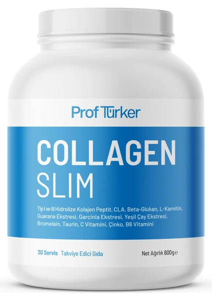 Proftürker Collagen Slim 600 G-  ve Bitki Ekstreleri Içeren Toz Diyet Takviyesi (Çilek Aromalı)