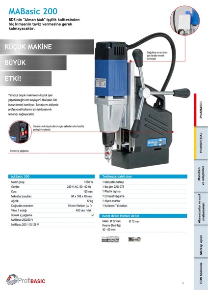 Manyetik Matkap MAB200 Basic