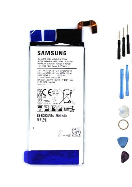 Telefon Kulübesi Samsung S6 Edge G925 Batarya Pil + Tamir Seti