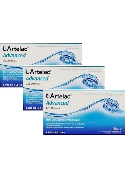 Bausch + Lomb Artelac Advanced 30X0,5ML Damla 3 Adet