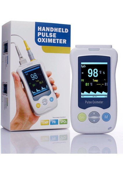 El Tipi Pulse Oksimetre Pr ve Ateş Ölçümü - Şarjlı - YK-820B