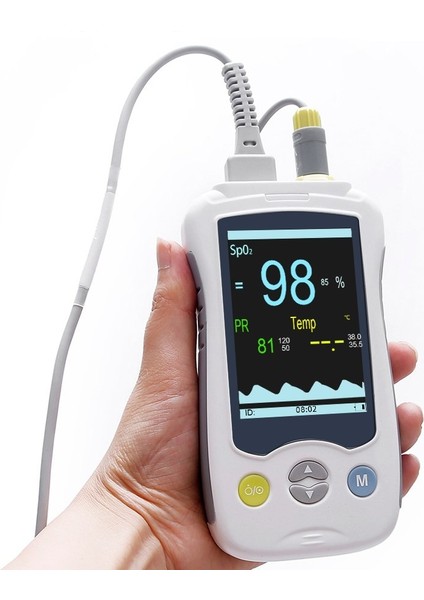 El Tipi Pulse Oksimetre Pr ve Ateş Ölçümü - Şarjlı - YK-820B