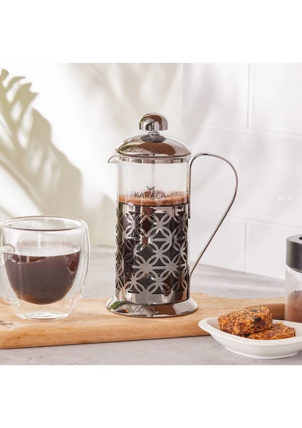 Karaca Coffee Bean French Press Black Flower 350 Ml