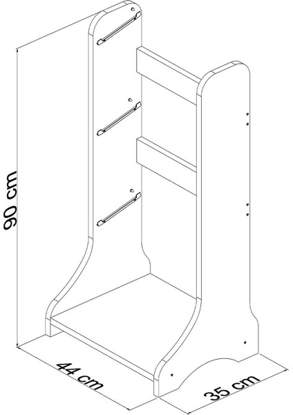 Çok Amaçlı Organizer 3 Sepetli Pembe 90CM