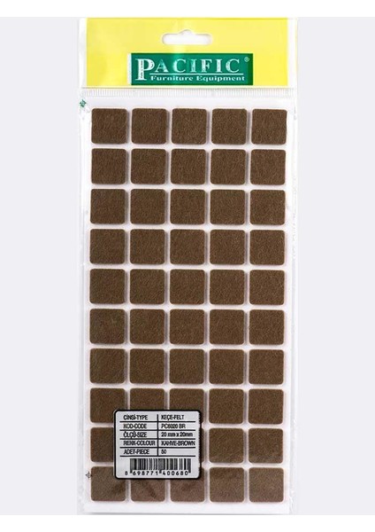 20X20 Kare Yapışkanlı Keçe (2 ADET)