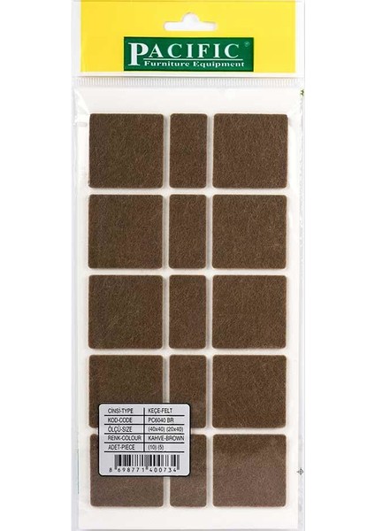 40X20 20X40 Kare Yapışkanlı Keçe