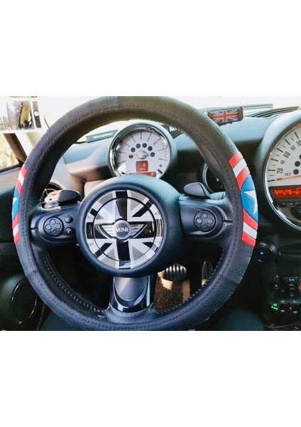 Mini Cooper Direksiyon Göbeği 3D Kaplaması Sticker - R55 R56 R57 R58 R59 R6 R61