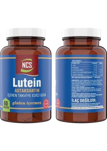Lutein 15 Astaksantin 12 Mg 60 Tablet Çinko & Vitamin D3-K2 120 Tablet