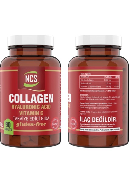 Collagen 1000 Mg Hyaluronic Acid Vitamin C 90 Tablet & Nevfix Vitamin D3-K2 120 Tablet