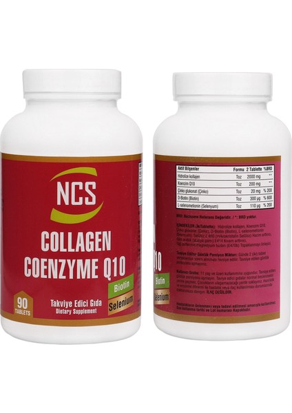 Coenzyme Q10 200 Mg Selenium Çinko Biotin Ncs Hidrolize Collagen 2000 Mg & Nevfix Vitamin D3-K2 120 Tablet