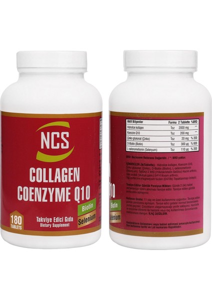 Selenium Çinko Biotin Coenzyme Q10 200 Mg Collagen 180 Tablet & Nevfix Vitamin D3-K2 120 Tablet