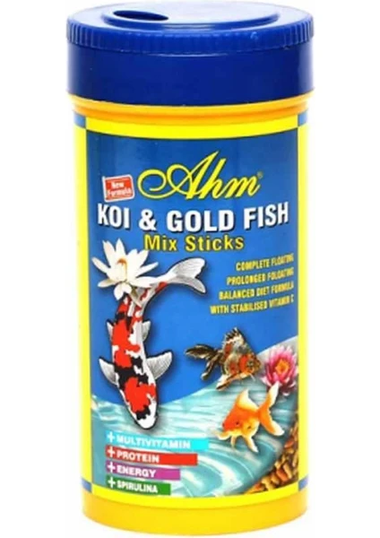 Koi ve Japon Balığı Karışık Yem (Ahm Pond Mix Sticks 250 Ml)