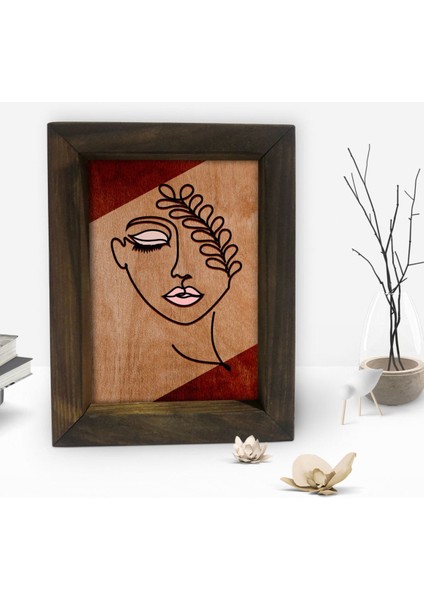 Gift Minimalist Woman Tasarımlı Dekoratif Doğal Masif Ahşap Çerçeve 15 x 20 Cm-2 fiyatları