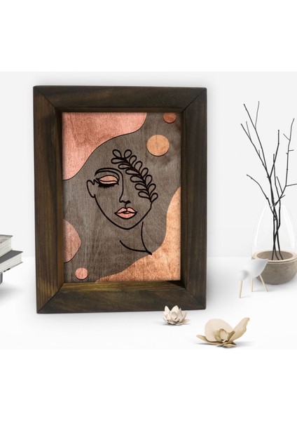 Gift Minimalist Woman Tasarımlı Dekoratif Doğal Masif Ahşap Çerçeve 15 x 20 Cm-1 fiyatları