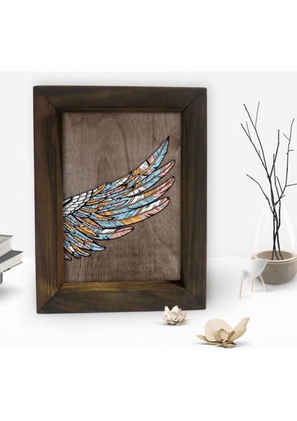 Gift Kanat Tasarımlı Dekoratif Doğal Masif Ahşap Çerçeve 15 x 20 Cm-2 fiyatları