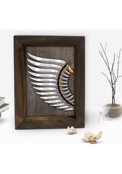 Gift Kanat Tasarımlı Dekoratif Doğal Masif Ahşap Çerçeve 15 x 20 Cm-1 fiyatları